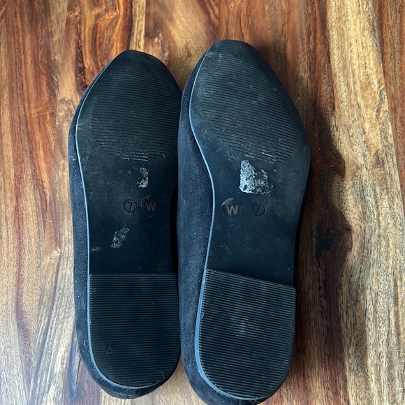 ASOS DESIGN Wide Fit Lakeside ballet flats in black suedette, size 9 - Picture 4 of 5